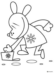Dr. Seuss inspired character in coat with flower coloring page