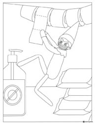 Elf on the Shelf Coloring Page with Toilet Paper