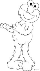 Elmo Coloring Page with arms extended