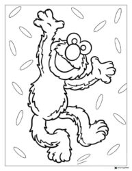 Elmo dancing coloring page with ovals