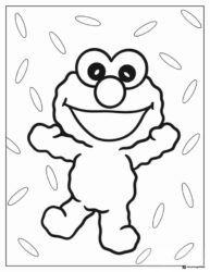 Elmo smiling coloring sheet with ovals