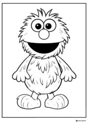 Elmo standing and smiling coloring page