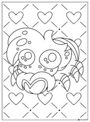 Fat Nuggets with Hearts Coloring Sheet