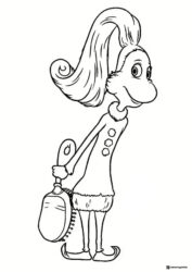 Female Who with Hairbrush Coloring Page