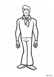 Fred Jones standing full body coloring page