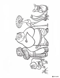 Furious Five and Po group Coloring Page