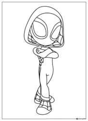 Ghost Spider Arms Crossed Coloring Page