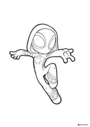 Ghost Spider Leaping Pose Coloring Page