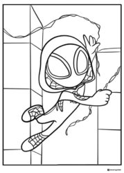 Ghost Spider Web Slinging Action Coloring Page