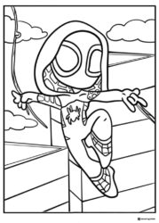 Ghost Spider Web Slinging Between Buildings