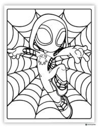 Ghost Spider on Web Coloring Page