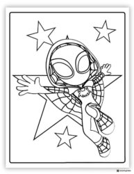 Ghost Spider with Stars Coloring Page