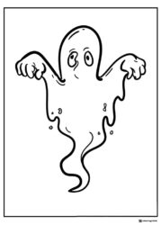 Ghost with Raised Arms Coloring Page
