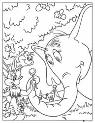 Horton and Whos Interacting Coloring Page