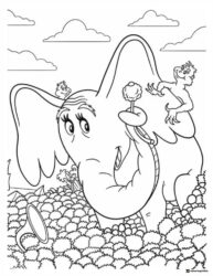 Horton the Elephant and Whos Coloring Page