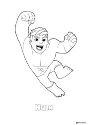 Hulk Coloring Page with the word HULK at the bottom