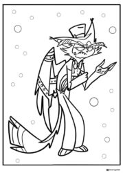 Husk Coloring Sheet with Top Hat and Circles