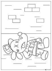 Injured Dog Man on the ground coloring page