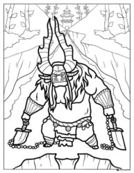 Kai Kung Fu Panda Coloring Page with chained blades