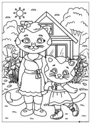 Katerina Kittycat and her mom coloring page