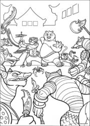 Kung Fu Panda battle scene Coloring Page