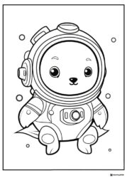 Kwazii in diving helmet coloring page