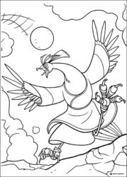 Lord Shen Kung Fu Panda Coloring Page in mid flight