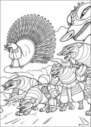 Lord Shen and wolves from Kung Fu Panda Coloring Sheet