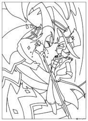 Lucifer and Adam Hazbin Hotel Coloring Page