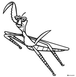 Mantis from Kung Fu Panda Coloring Page