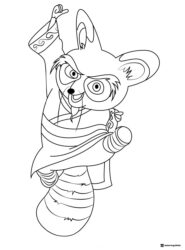 Master Shifu in dynamic pose coloring page