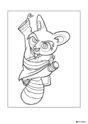 Master Shifu ready for battle coloring page