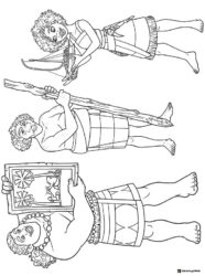 Moana 2 Characters Coloring Page