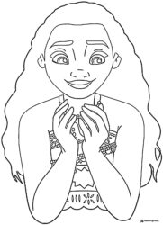 Moana Close up Coloring Sheet with Hands