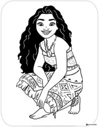 Moana Crouching Coloring Page