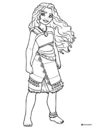 Moana Standing Coloring Page