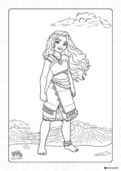 Moana Te Fiti Pua and Heihei Coloring Page