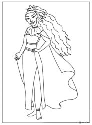 Moana in Regal Attire Coloring Page