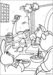 Mr. Ping serving food to guests Coloring Page