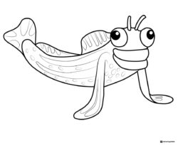 Mudskipper fish Octonauts coloring page