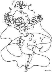 Niffty Hazbin Hotel Coloring Sheet with her name