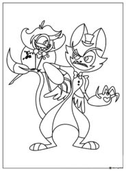 Niffty and Husk Hazbin Hotel Coloring Sheet