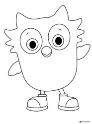 O the Owl standing coloring page