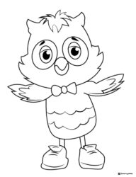 O the Owl with bowtie coloring page
