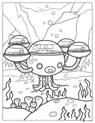 Octonauts Gup X vehicle underwater scene coloring