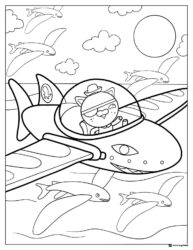Octonauts Kwazii flying airplane coloring page