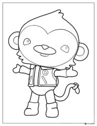 Octonauts Kwazii in open arms pose coloring page