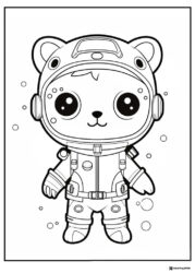 Octonauts Kwazii in spacesuit standing coloring page