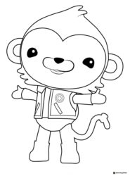Octonauts Kwazii smiling arms open coloring page