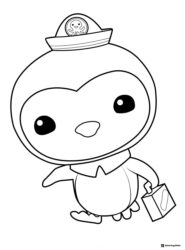Octonauts Peso holding a medical kit coloring page